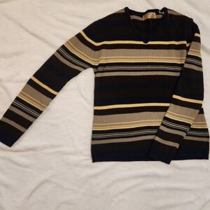 90s Vintage Bugle Boy For Her Striped Sweater Size Medium Retro Shirt